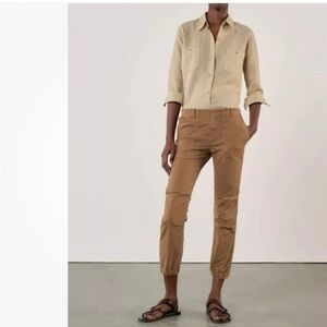 Nili Lotan French Military Cargo Jogger Pants in Tawny Tan